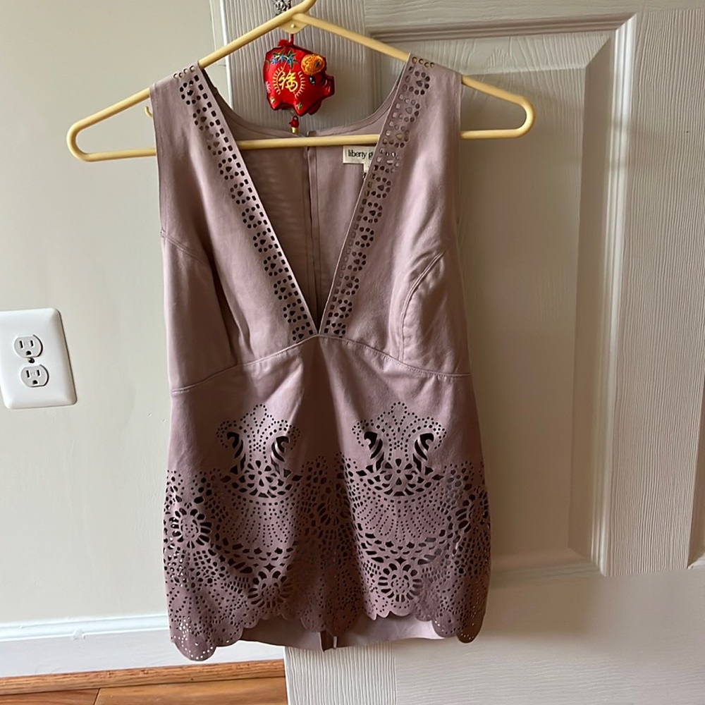 Liberty Garden faux leather top